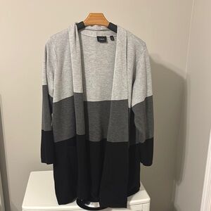 Gray and Black Colorblock Cardigan